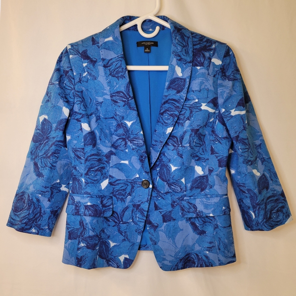 Ann Taylor Blue Floral Women's Blazer